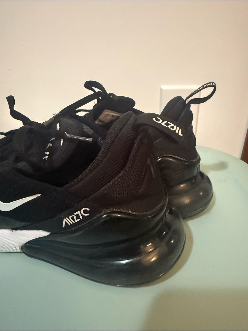 Nike Kids Black and White Air Max 270 Sneakers - Picture 6 of 9